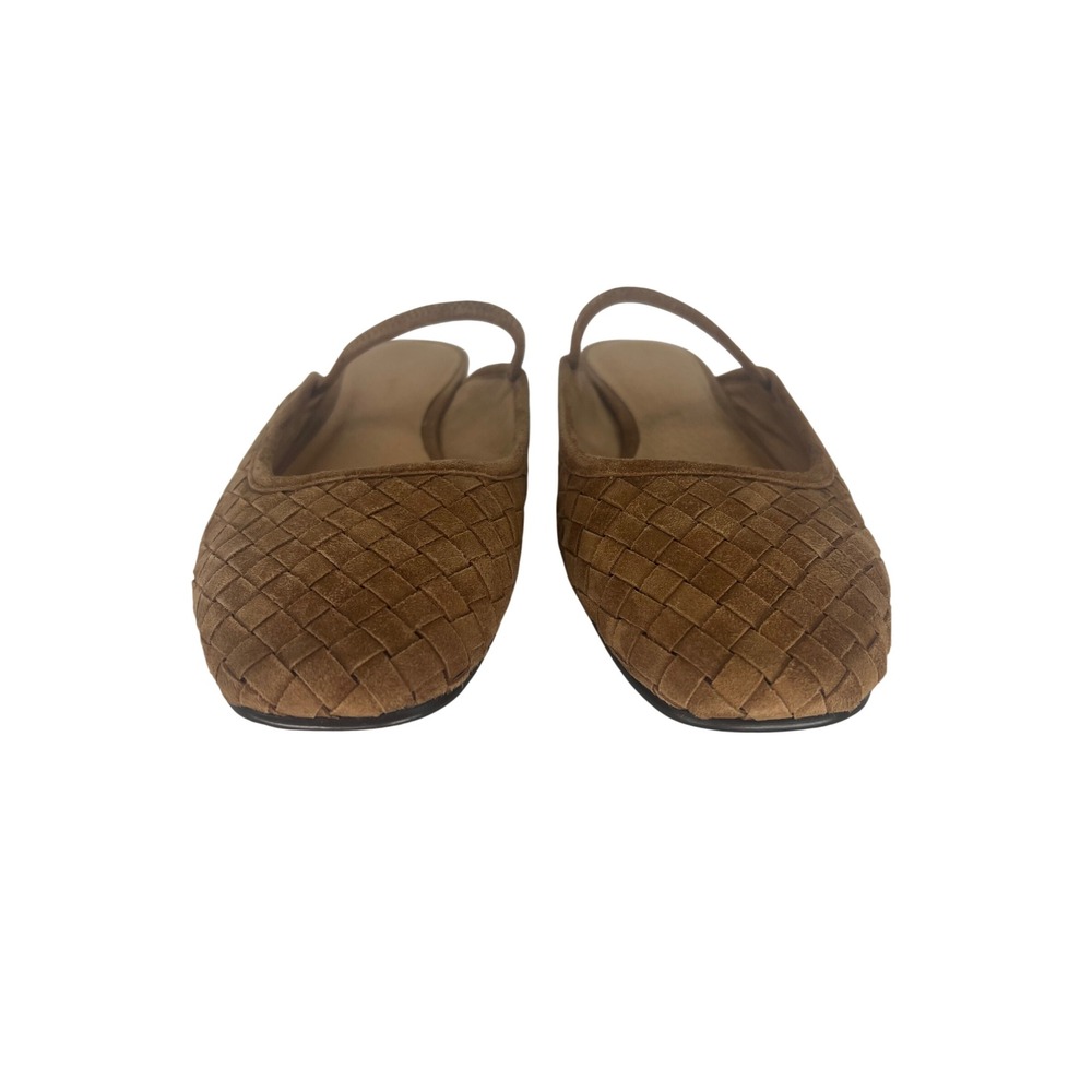 Madewell Greta Ballet Flat Mule Warm Hickory Woven Suede Leather Shoes Size 8 - Picture 5 of 14